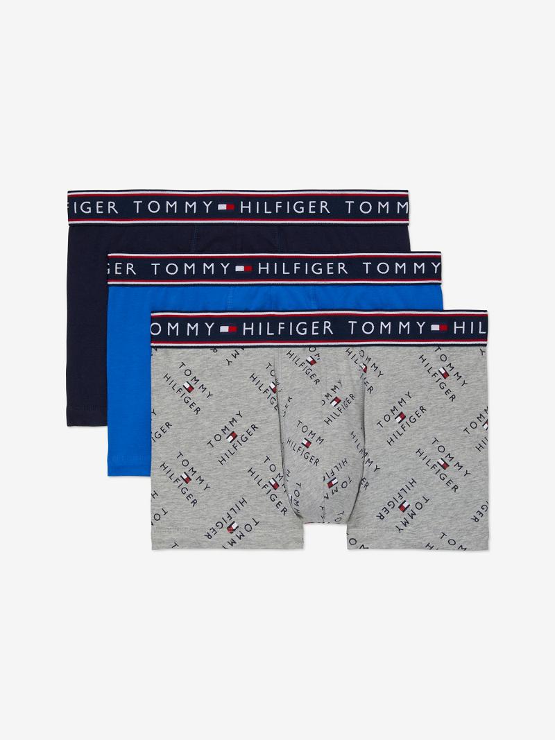 Férfi Tommy Hilfiger Pamut stretch trunk 3pk Trunks Szürke | HU 1291CTV